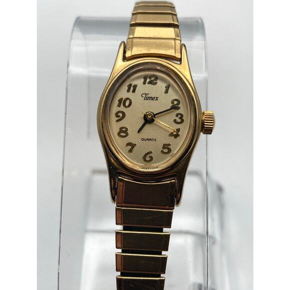 VTG Timex BA Cell Womens Petite Watch 18mm New Battery - Stretch Expansion Band - Picture 4 of 8